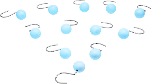 Haken für Duschvorhang, runder Ball, hellblau 12 Stück (0,17€/Stück)