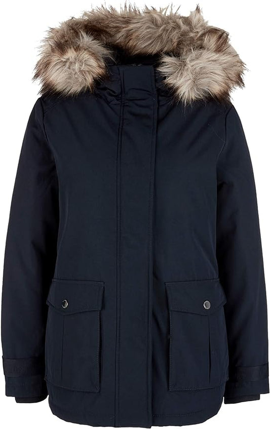 s.Oliver Damen Parka mit Fake Fur navy Größe 38