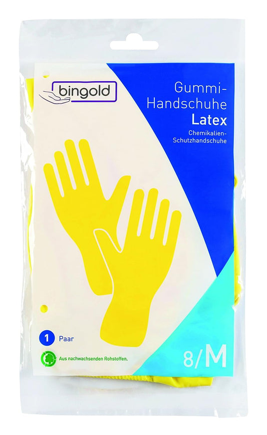 BINGOLD Latex Schutzhandschuhe gelb 1 Paar (M)