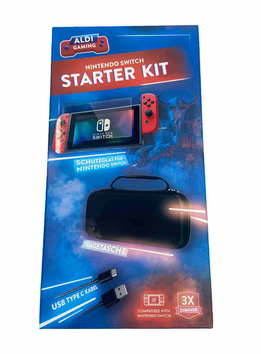 Gaming Starter KIT Nintendo Switch Tragetasche Schutzglas USB Kabel Set