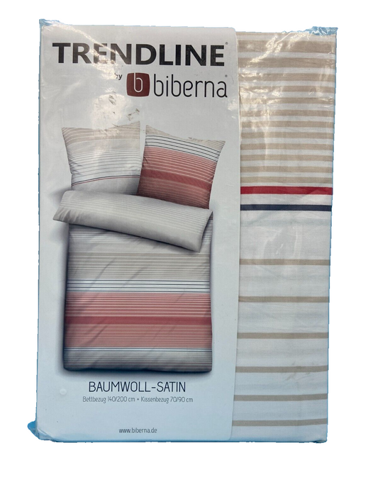 Trendline by biberna Bettwäsche 140x200 & 70x90 hellrosa 100% Baumwolle